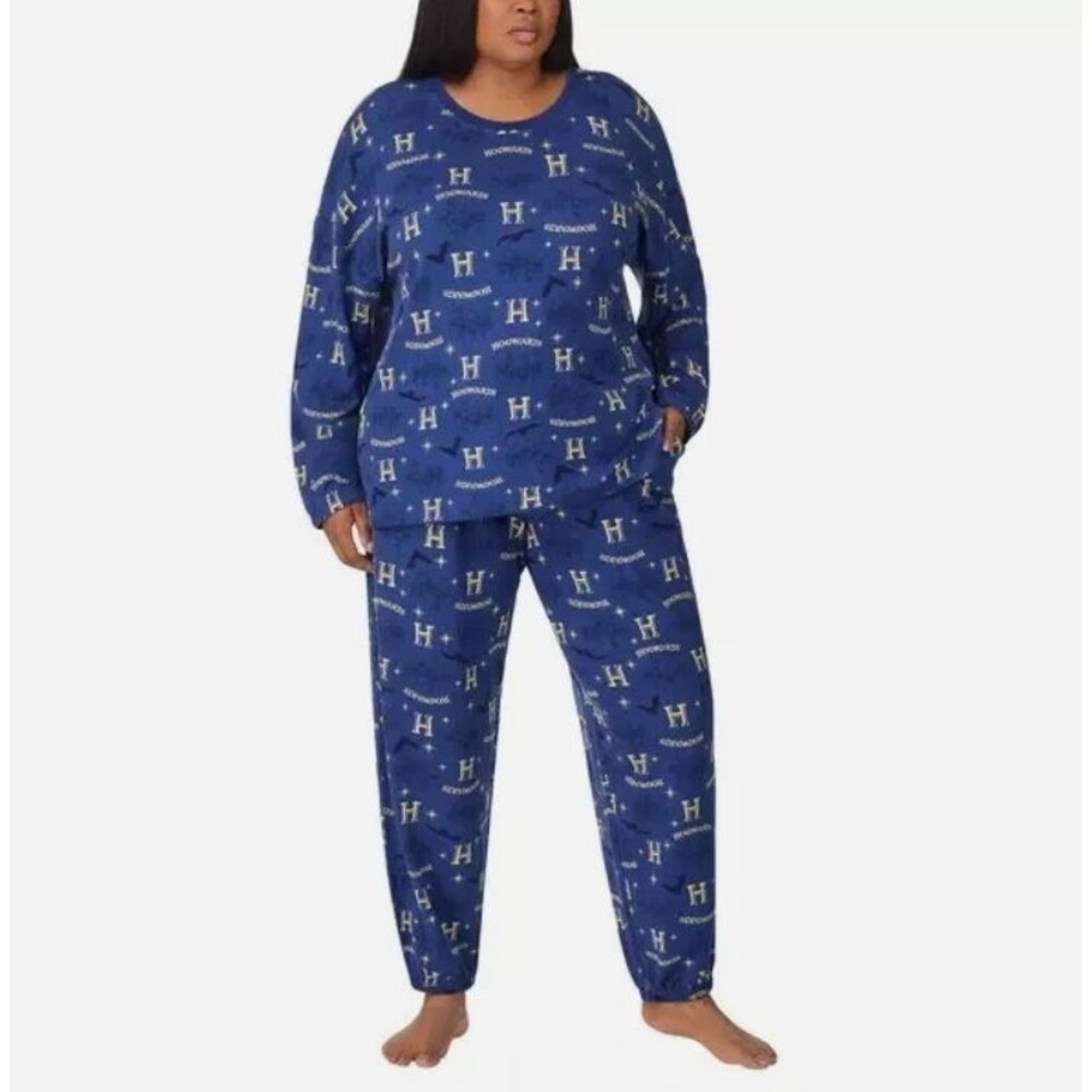 Wizarding World Women's Harry Potter 2-Piece Lounge Set Sleepwear Blue Size‎ L
